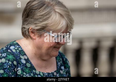 London, UK. 30th Aug, 2022. Thérèse Coffey, Work and Pensions Secretary, leaves the Cabinet Office, 70 Westminster London UK Credit: Ian Davidson/Alamy Live News Stock Photo