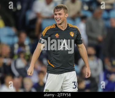 Leeds, UK. 30th Aug, 2022. Joe Gelhardt #30 of Leeds United during the pre-game warmup during the Premier League match Leeds United vs Everton at Elland Road in Leeds, UK, 30th August 2022 in Leeds, United Kingdom on 8/30/2022. (Photo by James Heaton/News Images/Sipa USA) Credit: Sipa USA/Alamy Live News Stock Photo