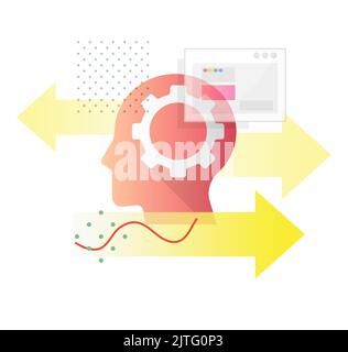 Decision Intelligence - Igniting the Brain Working Process - Icon as EPS 10 File Stock Vector