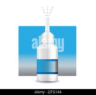 Nasal Spray Bottle Mockup - Stock Illustration  as EPS 10 File Stock Vector