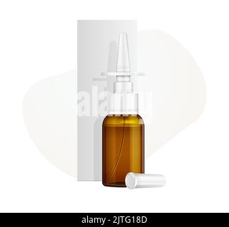 Nasal Spray Bottle Mockup - Stock Illustration  as EPS 10 File Stock Vector