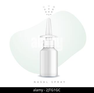 Nasal Spray Bottle Mockup - Stock Illustration  as EPS 10 File Stock Vector