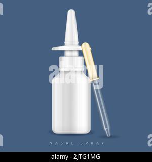 Nasal Spray Bottle Mockup - Stock Illustration  as EPS 10 File Stock Vector
