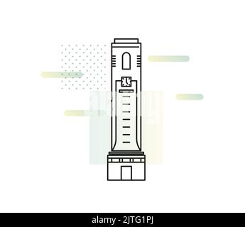 Dehradun City - Clock Tower -  Icon Illustration as EPS 10 File Stock Vector