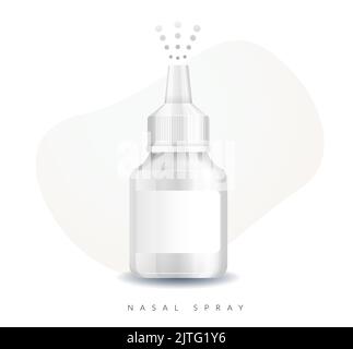 Nasal Spray Bottle Mockup - Stock Illustration  as EPS 10 File Stock Vector
