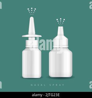 Nasal Spray Bottle Mockup - Stock Illustration  as EPS 10 File Stock Vector