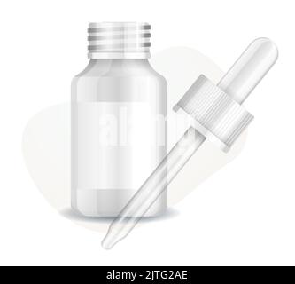 Medicine - Dropper Bottle - Stock Illustration  as EPS 10 File Stock Vector