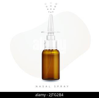 Nasal Spray Bottle Mockup - Stock Illustration  as EPS 10 File Stock Vector