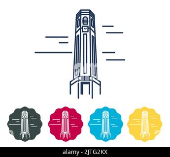 Dehradun City - Clock Tower -  Icon Illustration as EPS 10 File Stock Vector