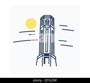 Dehradun City - Clock Tower -  Icon Illustration as EPS 10 File Stock Vector