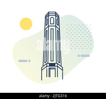 Dehradun City - Clock Tower -  Icon Illustration as EPS 10 File Stock Vector