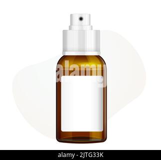 Brown Glass Spray Bottle Mockup - Stock Illustration as EPS 10 File Stock Vector