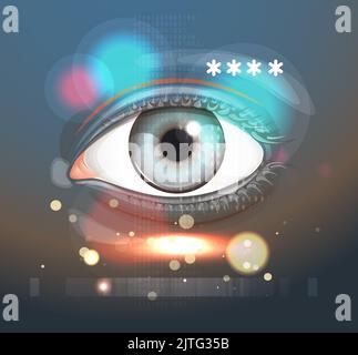 Digital Eye - Cyber Security Concept - Illustration as EPS 10 File Stock Vector
