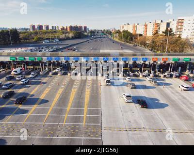 Toll station in Buenos Aires on the Ricchieri highway Stock Photo