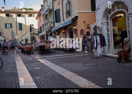 Bardolino, Italy - July 11, 2022 - the historic center of Bardolino on Lake Garda on a summer afternoon Stock Photo