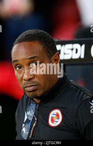 Paul Ince manager of Reading during the Sky Bet Championship match Sheffield United vs Reading at Bramall Lane, Sheffield, UK, 30th August 2022 Stock Photo