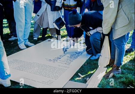 Mikhail Gorbachev and Ronald Reagan sign the INF Treaty. The ...