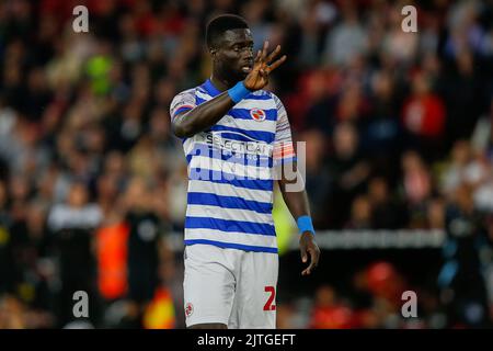 Nabby Sarr #24 of Reading during the Sky Bet Championship match Sheffield United vs Reading at Bramall Lane, Sheffield, UK. 30th Aug, 2022. in Sheffield, United Kingdom on 8/30/2022. (Photo by Ben Early/News Images/Sipa USA) Credit: Sipa USA/Alamy Live News Stock Photo