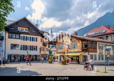 Old Garmisch Partenkirchen, Bavaria, Germany Stock Photo
