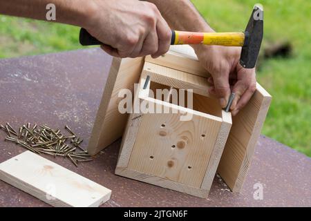 nest box series, step 9/13: glue the threaded rods into the holes in ...