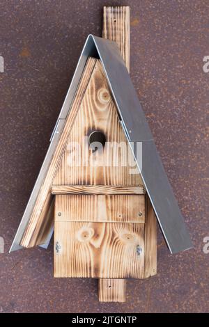 Nest box series, step 13/13: the finished nest box Stock Photo