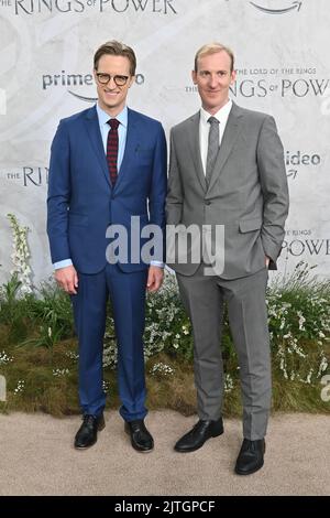 London, UK. - 30th August 2022. JD Payne, Patrick McKay arrives at The Lord of the Rings: The Rings of Power' TV show premiere at the ODEON Luxe West End, Leicester square, London, UK. - 30th August 2022. Stock Photo