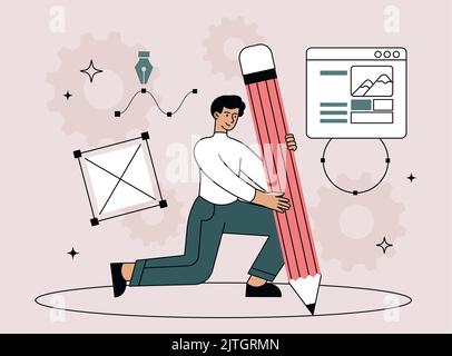 Man with pencil Stock Vector