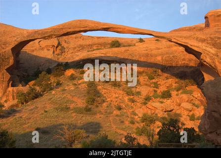 Landscape Arch in Arches National Park in Utah Stock Photo