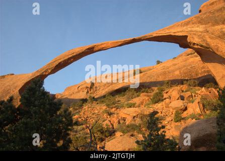 Landscape Arch in Arches National Park in Utah Stock Photo