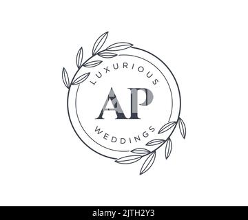 AP initial wedding monogram logo design Stock Vector Image & Art - Alamy