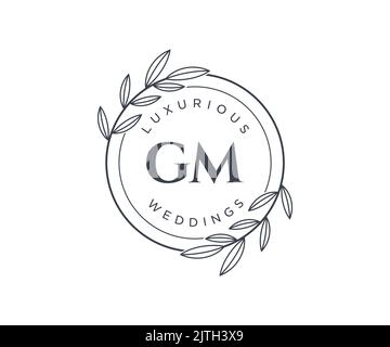 Gm initials letter wedding monogram logos Vector Image