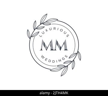 Mm initial wedding monogram logo Royalty Free Vector Image