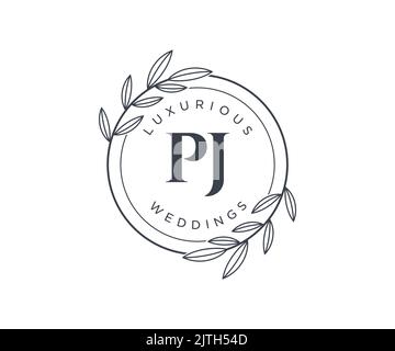 PJ Initials letter Wedding monogram logos template, hand drawn modern  minimalistic and floral templates for Invitation cards, Save the Date,  elegant identity. 16885323 Vector Art at Vecteezy