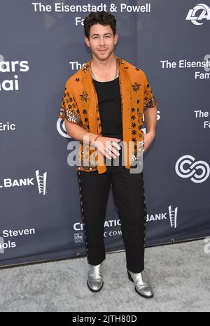 Nick Jonas arriving to the Cedars-Sinai Board of Governors 50th Anniversary Celebration at SoFi Stadium on August 07, 2022 in Los Angeles, CA. © OConnor/AFF-USA.com Stock Photo