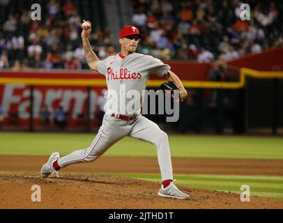 Philadelphia Phillies Connor Brogdon #40 Game Used Red Jersey E ST