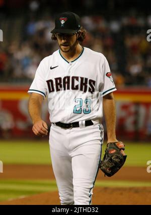 Arizona Diamondbacks starting pitcher Zac Gallen warms up prior to a  baseball game against the Philadelphia Phillies Wednesday, Aug. 7, 2019, in  Phoenix. (AP Photo/Ross D. Franklin Stock Photo - Alamy