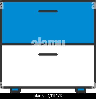 Bedroom Nightstand Icon. Editable Bold Outline With Color Fill Design. Vector Illustration. Stock Vector
