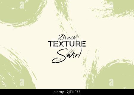 Brush stroke green paint grunge on beige texture swirl abstract minimal banner background. Stock Vector