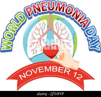 World Pneumonia Day Logo Design illustration Stock Vector