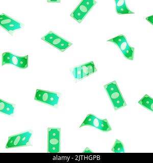 3D Seamless Pattern of Dollar Banknotes Stock Vector
