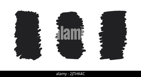 Hand drawn ink brush blob shape set for social media stories. Quote minimalist frame blank template set. Isolated text box. Empty scribble speech Stock Vector