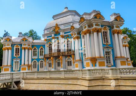 Pavilion Hermitage in Catherine park at Tsarskoe Selo in Pushkin, Russia Stock Photo