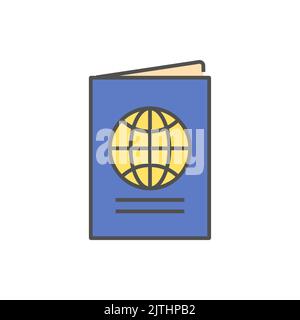 Passport Related Vector Filled Outline Icon Stock Vector
