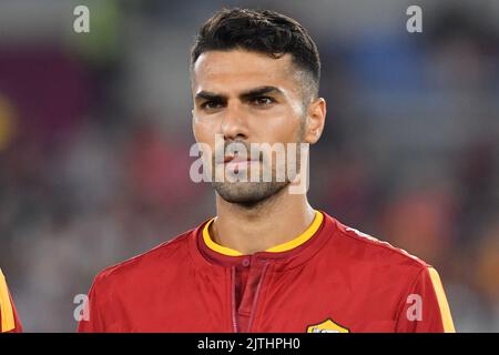 Rome, Italy , 30th Aug , 2022 Pictured left to right,  Zeki Celik of AS Roma    during football Serie A match Roma v Monza Credit: Massimo Insabato/Alamy Live News Stock Photo