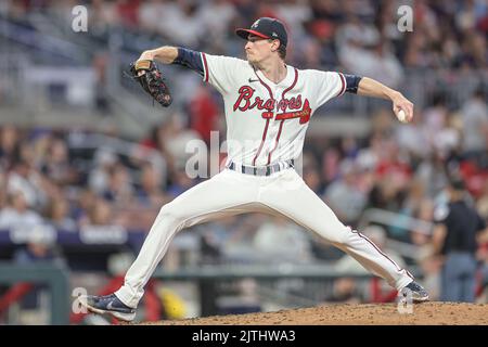 Atlanta Braves starting pitcher Max Fried- throws during the sixth inning  in Game 6 of baseball …