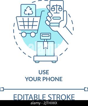 Use phone turquoise concept icon Stock Vector