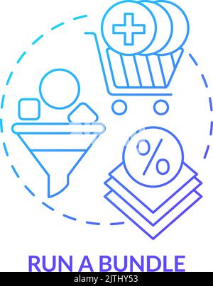 Run bundle blue gradient concept icon Stock Vector