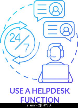 Use helpdesk function blue gradient concept icon Stock Vector