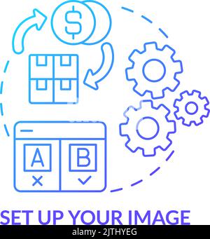 Set up your image blue gradient concept icon Stock Vector