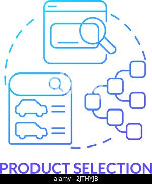 Product selection blue gradient concept icon Stock Vector